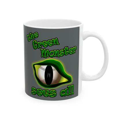 green monster - White Mug (dark grey)