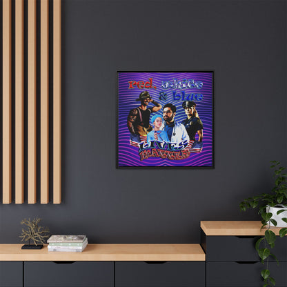 rw&b lives matter - framed canvas art (purple wave)