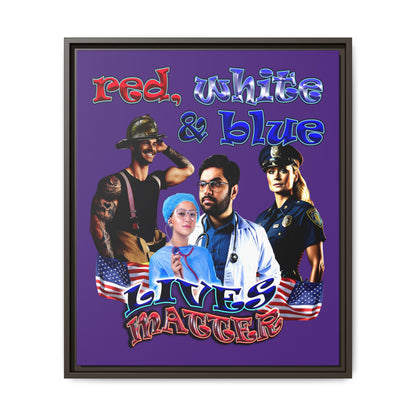 rw&b lives matter - framed canvas art (purple)