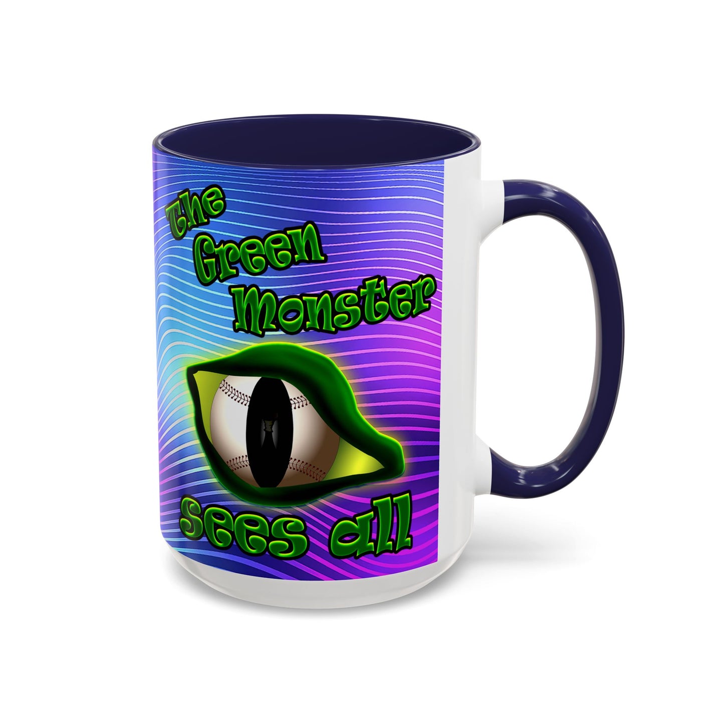 green monster - Accent Mug (purple wave)
