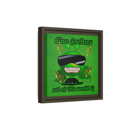disc jockey - framed canvas art (green turf)
