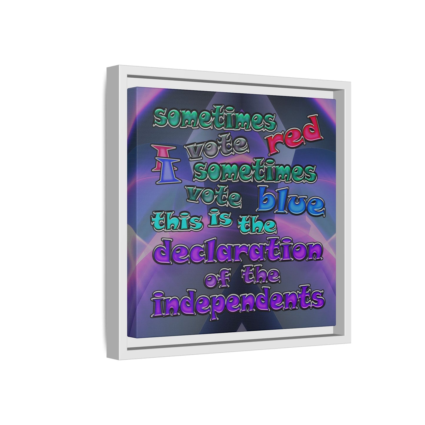 declaration of the independents - framed canvas art (grey-pink wave)