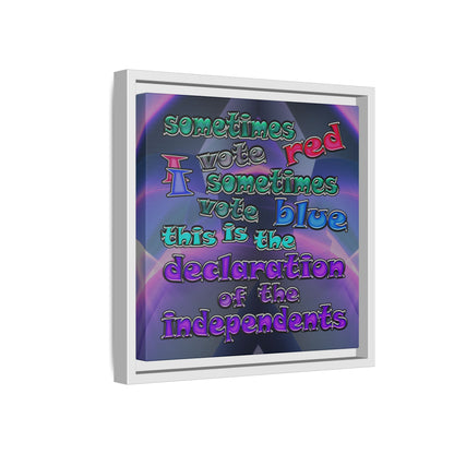 declaration of the independents - framed canvas art (grey-pink wave)