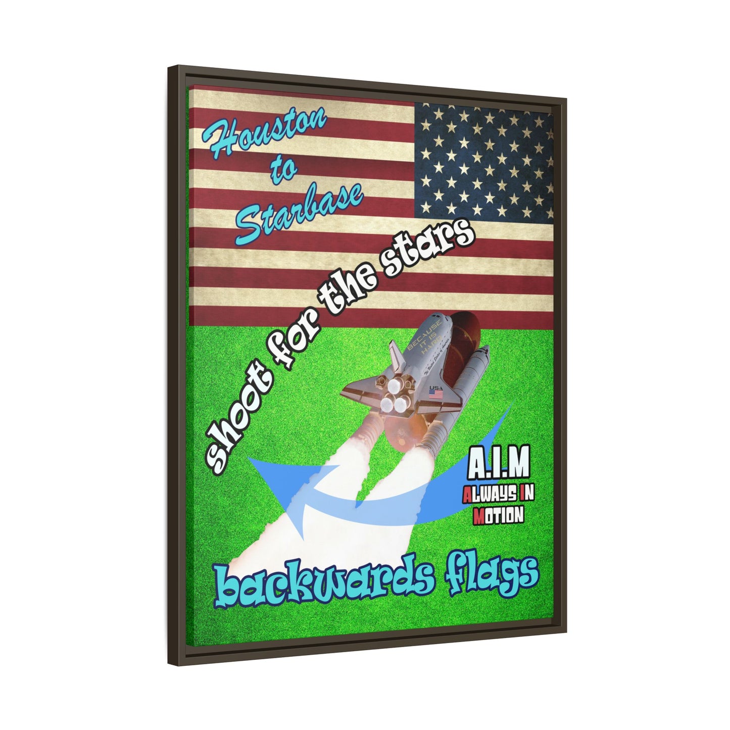shoot for the stars - framed canvas art (green turf)