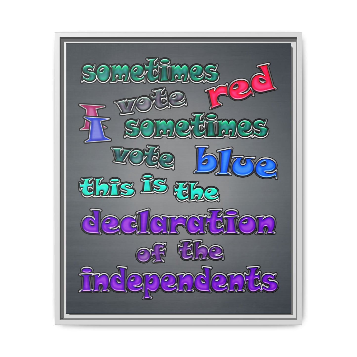 declaration of the independents - framed canvas art (grey-light grey)