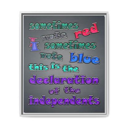 declaration of the independents - framed canvas art (grey-light grey)