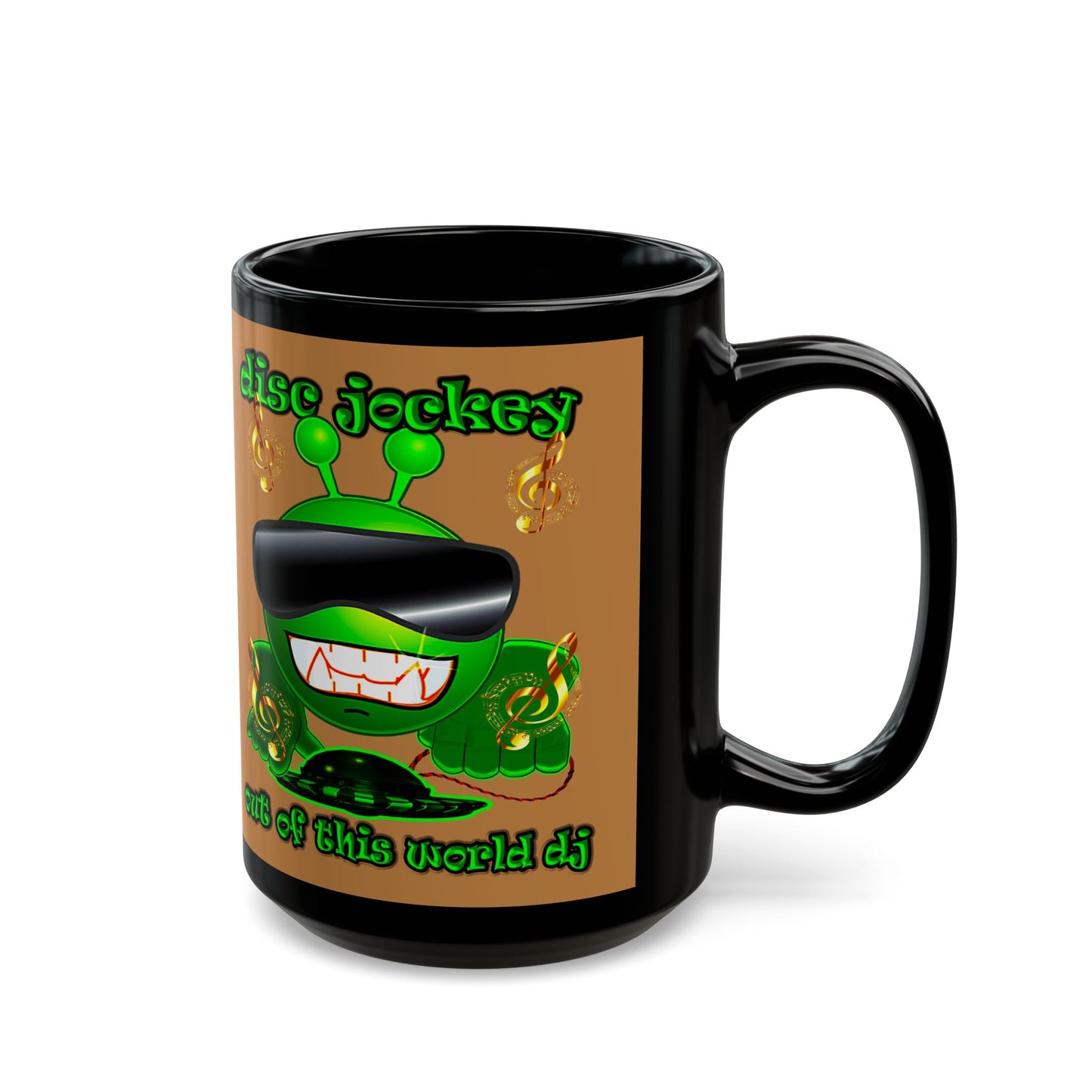 disc jockey - Black Mug (light brown)