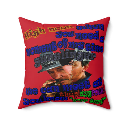 high noon - Spun Polyester Square Pillow - (dark red)