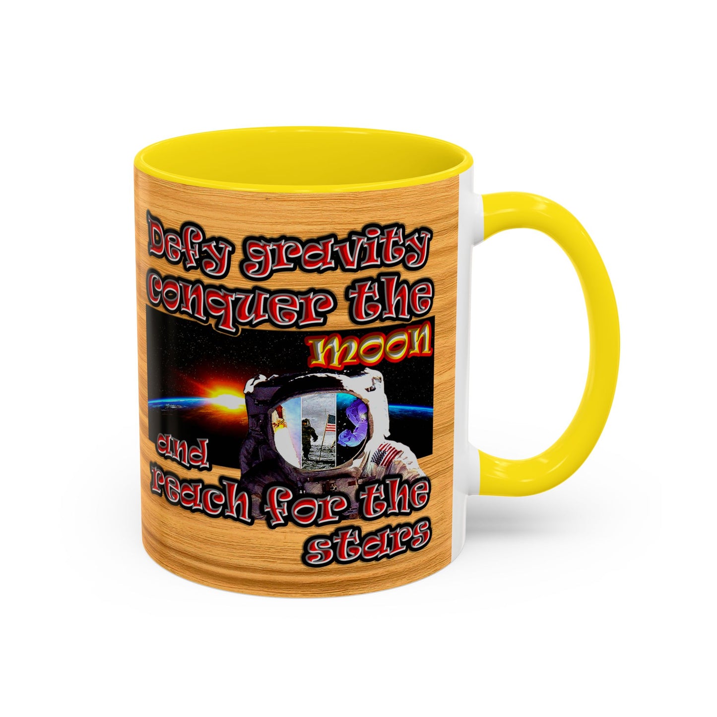 defy conquer reach - Accent Mug (butterscotch wood finish)