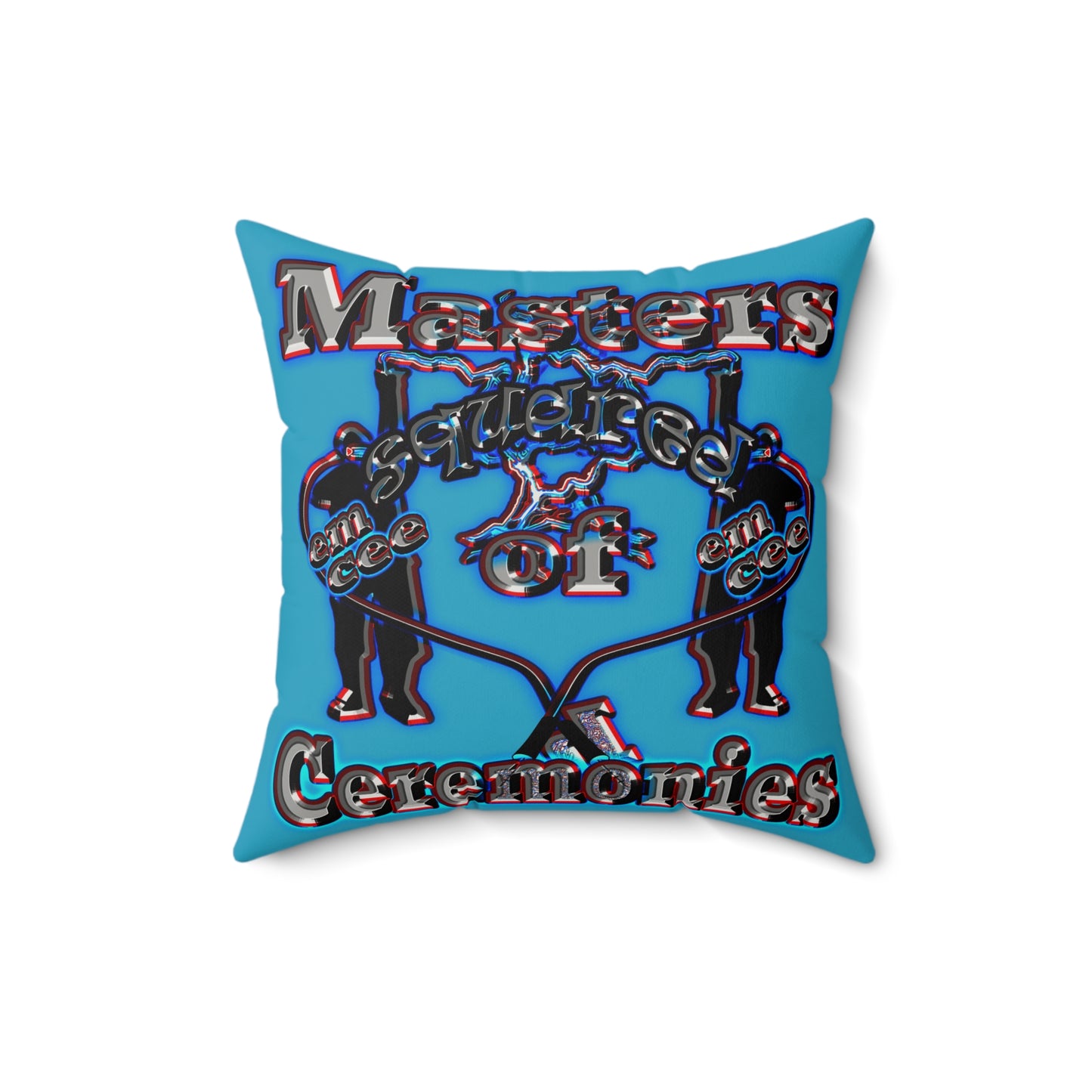 em cee squared - Faux Suede Square Pillow - (turquoise)