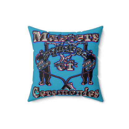 em cee squared - Faux Suede Square Pillow - (turquoise)