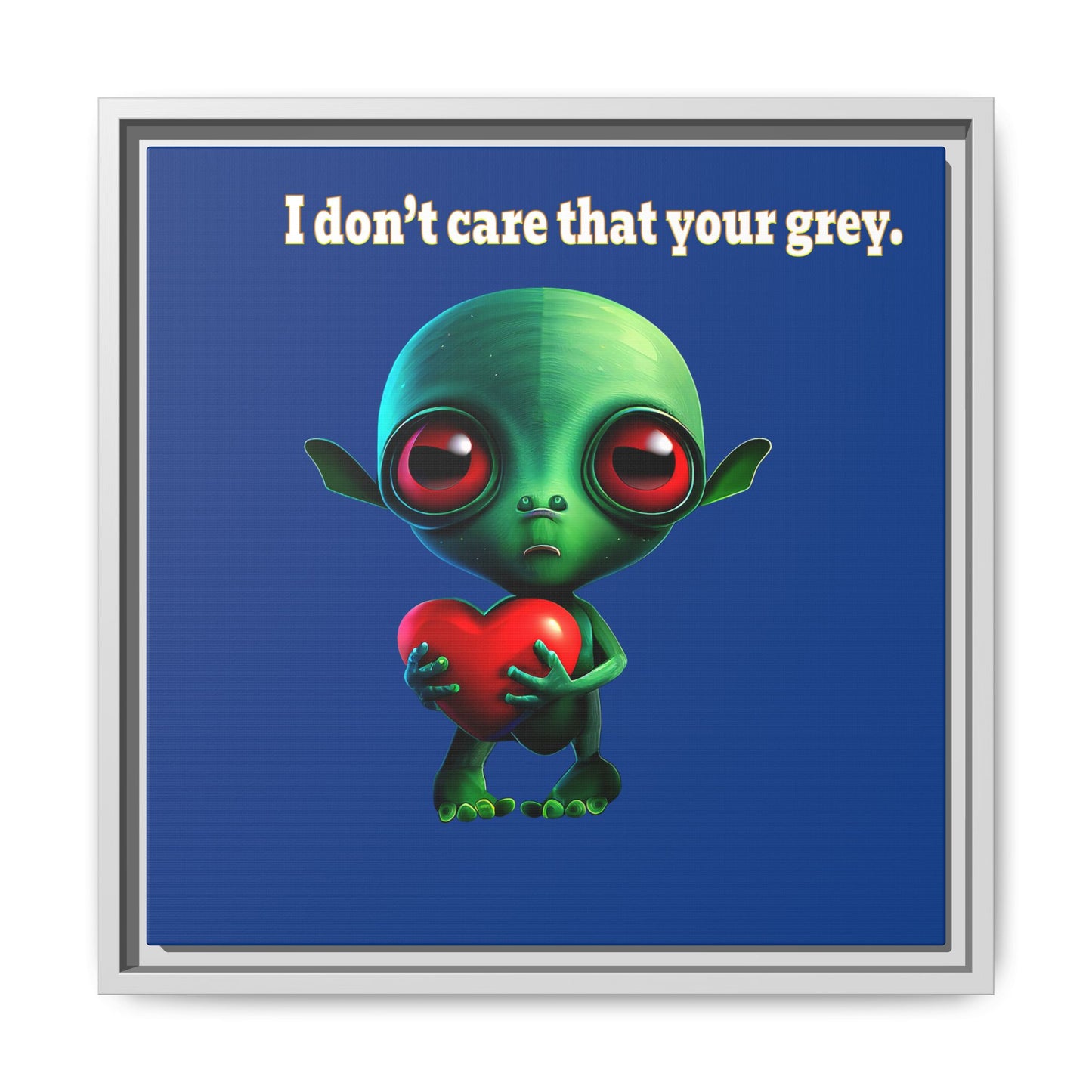 I don't care that your grey - framed canvas art (dark blue)