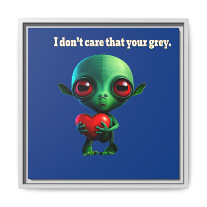 I don't care that your grey - framed canvas art (dark blue)