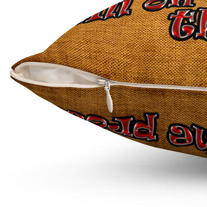 schrodinger's cat - Spun Polyester Square Pillow - (dichromatic brown papyrus)