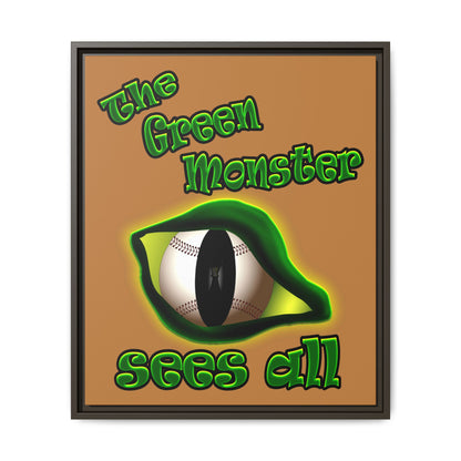 green monster - framed canvas art (light brown)