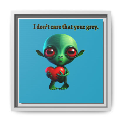 I don't care that your grey - framed canvas art (turquoise)