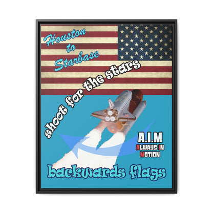 shoot for the stars - framed canvas art (turquoise)
