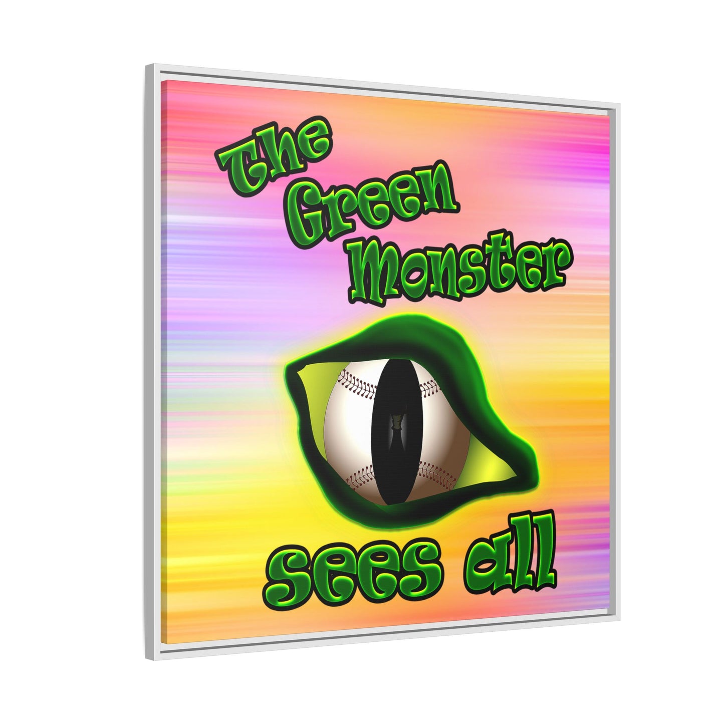 green monster - framed canvas art (color blur)
