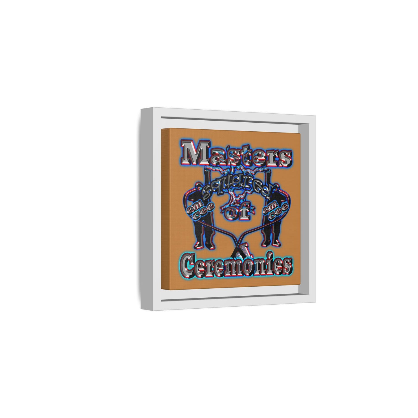 em cee squared - framed canvas art (light brown)