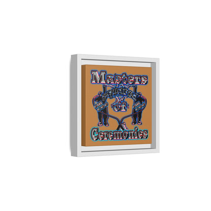em cee squared - framed canvas art (light brown)