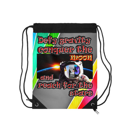 defy conquer reach - Drawstring Bag (rainbow split)