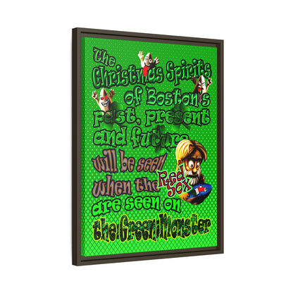 christmas spirits of boston - framed canvas art (logo green)