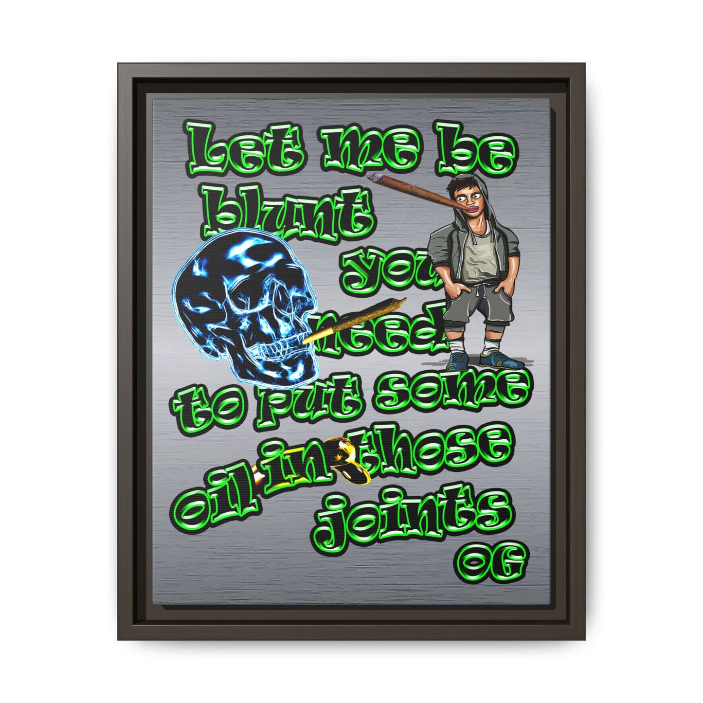 og - framed canvas art (brushed nickel)