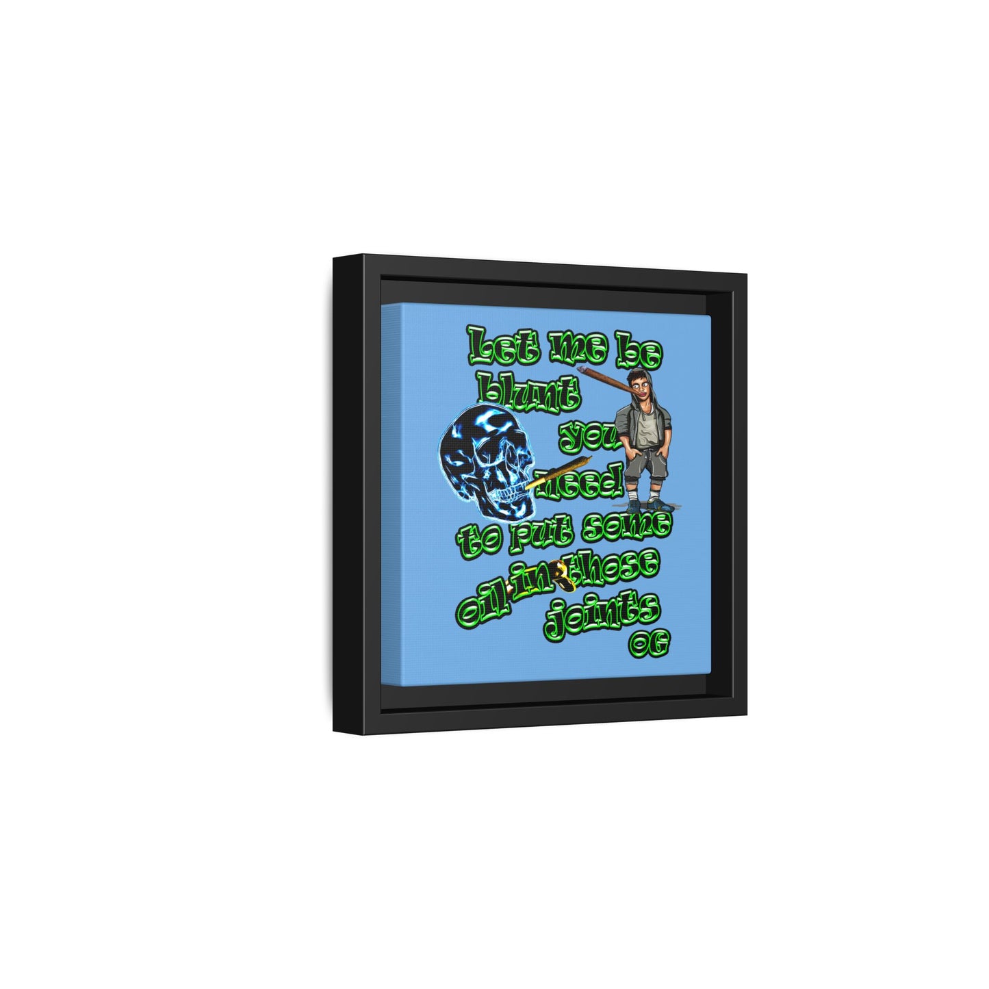 og - framed canvas art (light blue)
