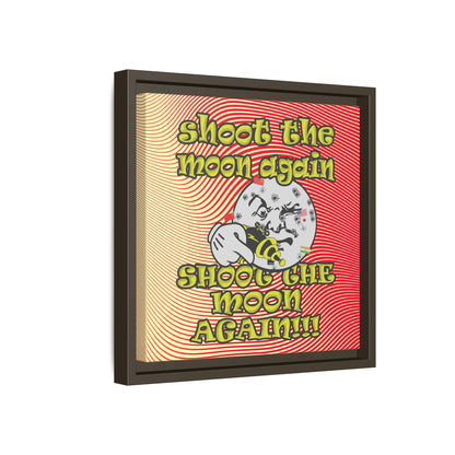 shoot the moon again - framed canvas art (yellow-orange wave)