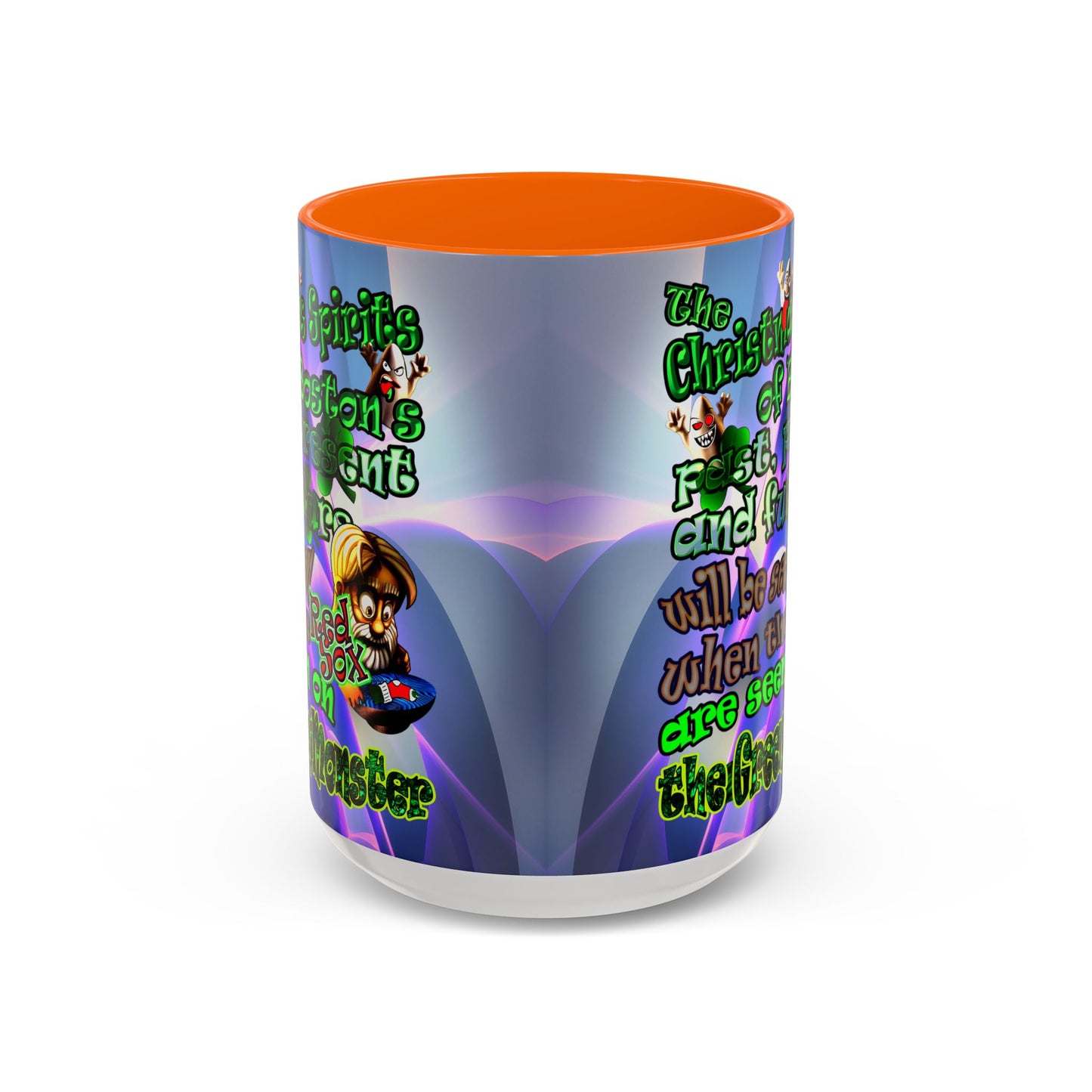christmas spirits of boston - Accent Mug (grey-pink wave)