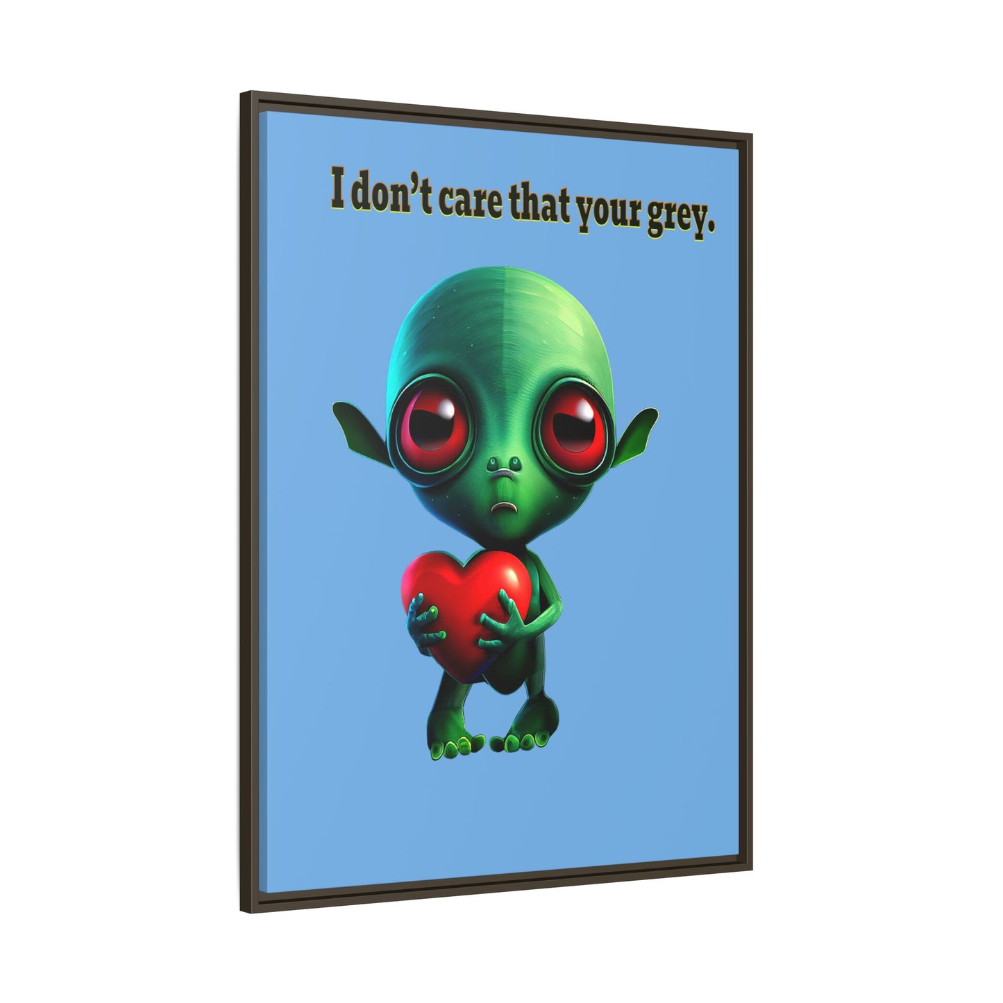 I don't care that your grey - framed canvas art (light blue)