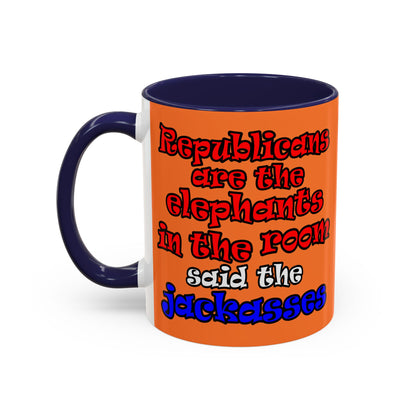 donkeys and elephants - Accent Mug (crusta)