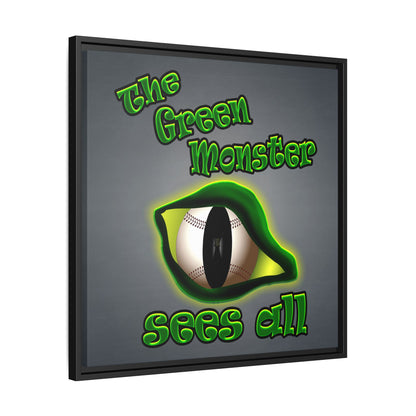 green monster - framed canvas art (grey-light grey)