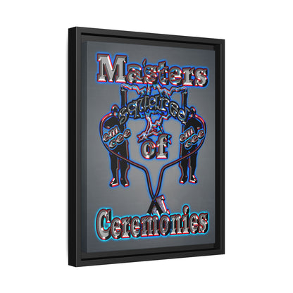 em cee squared - framed canvas art (grey-light grey)