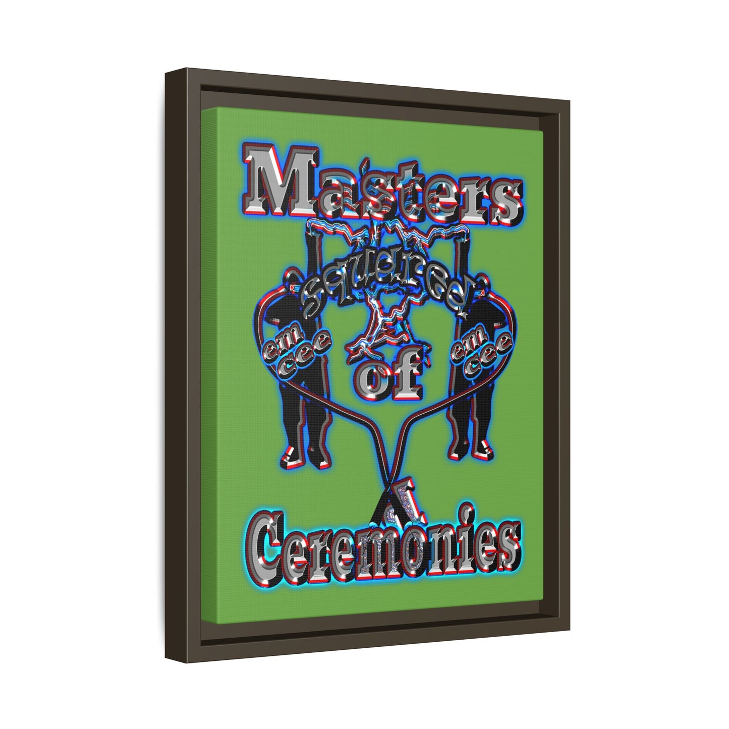 em cee squared - framed canvas art (green)