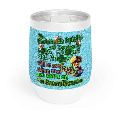 christmas spirits of boston - Chill Wine Tumbler (faded blue)