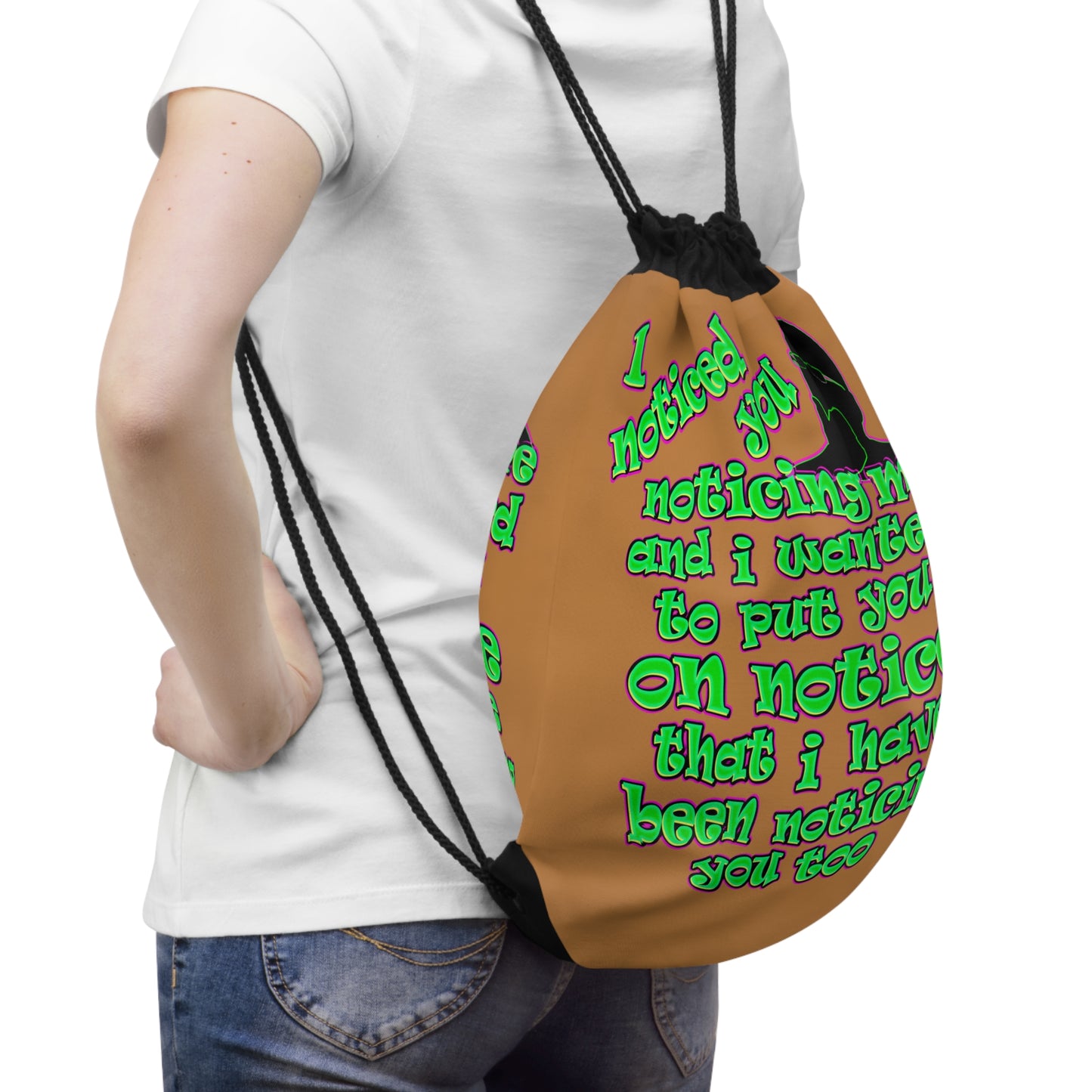 noticed you noticing - Drawstring Bag (light brown)