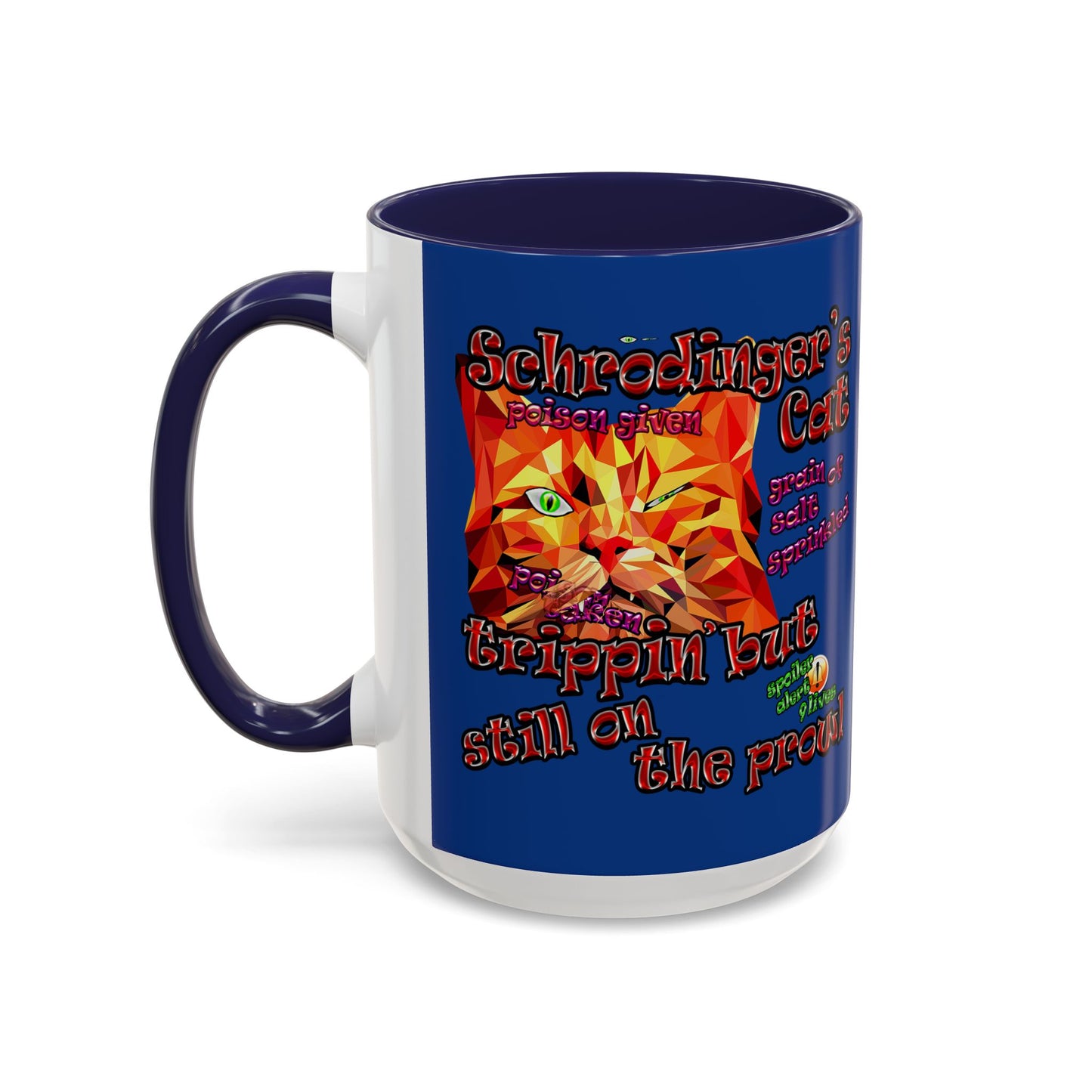 schrodinger's cat - Accent Mug (dark blue)