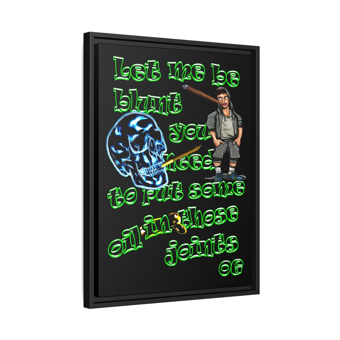 og - framed canvas art (black)