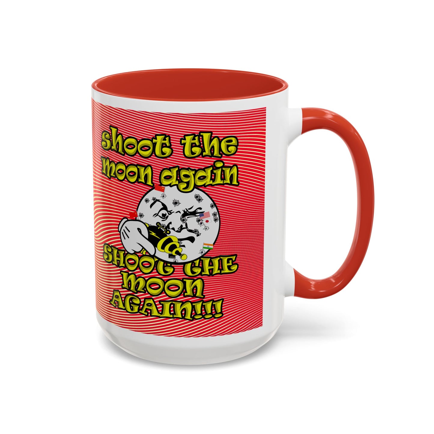 shoot the moon again - Accent Mug (yellow-orange wave)