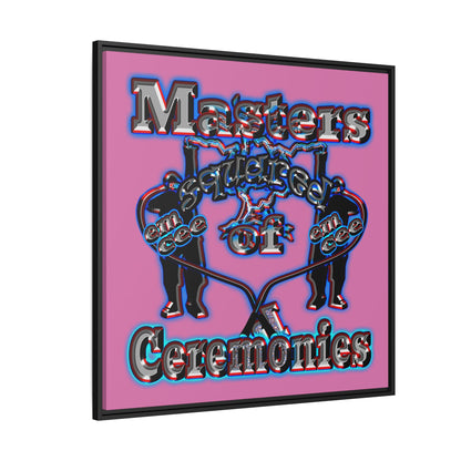 em cee squared - framed canvas art (light pink)