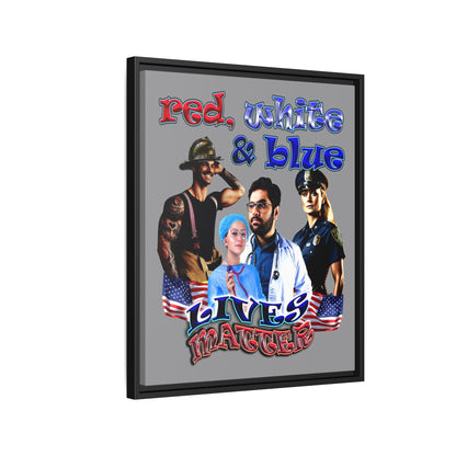 rw&b lives matter - framed canvas art (grey)