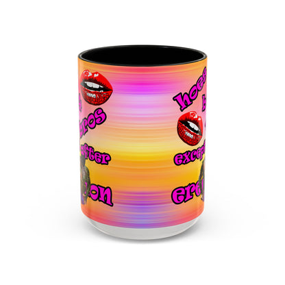 hoes b4 bros - Accent Mug (color blur)