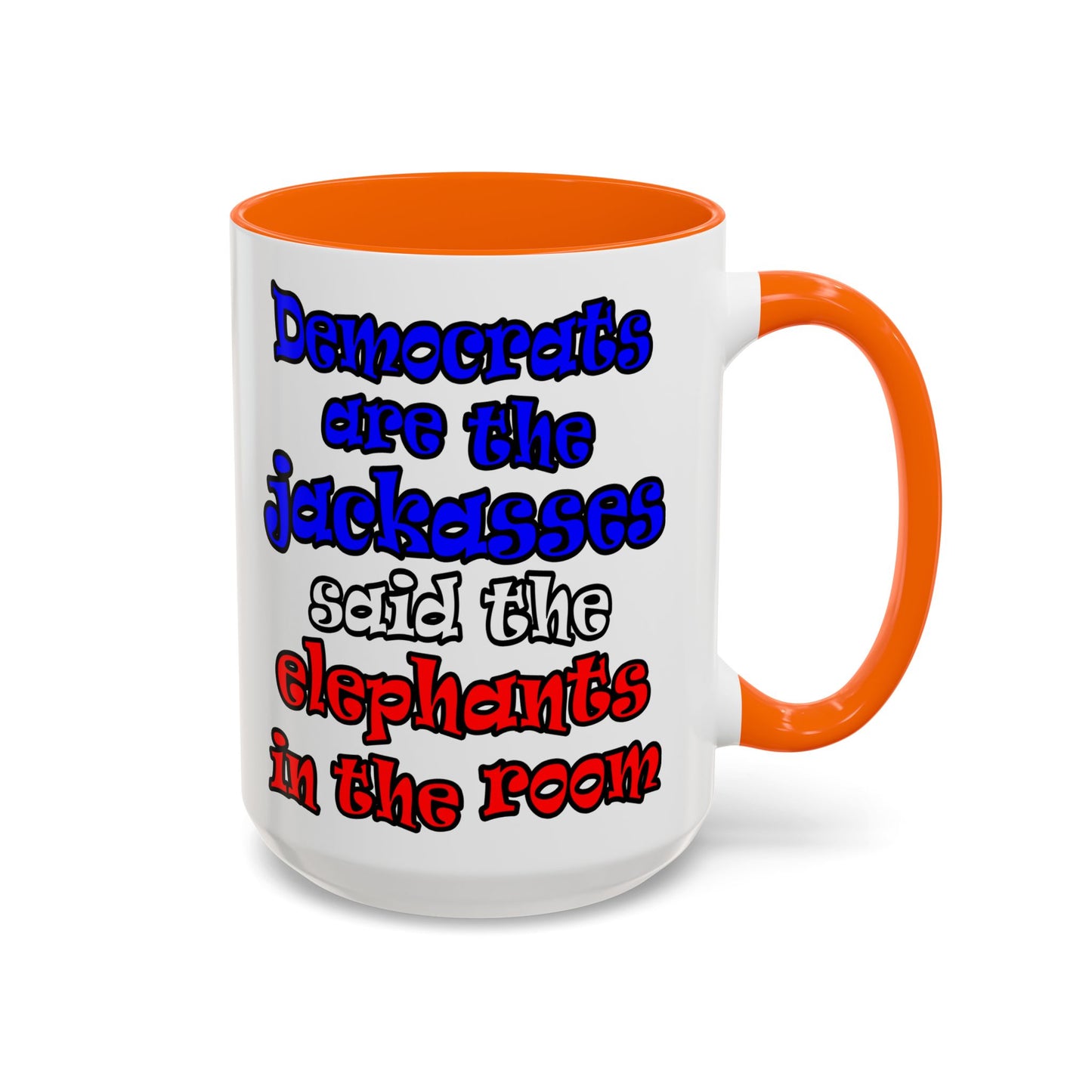 donkeys and elephants - Accent Mug (white)