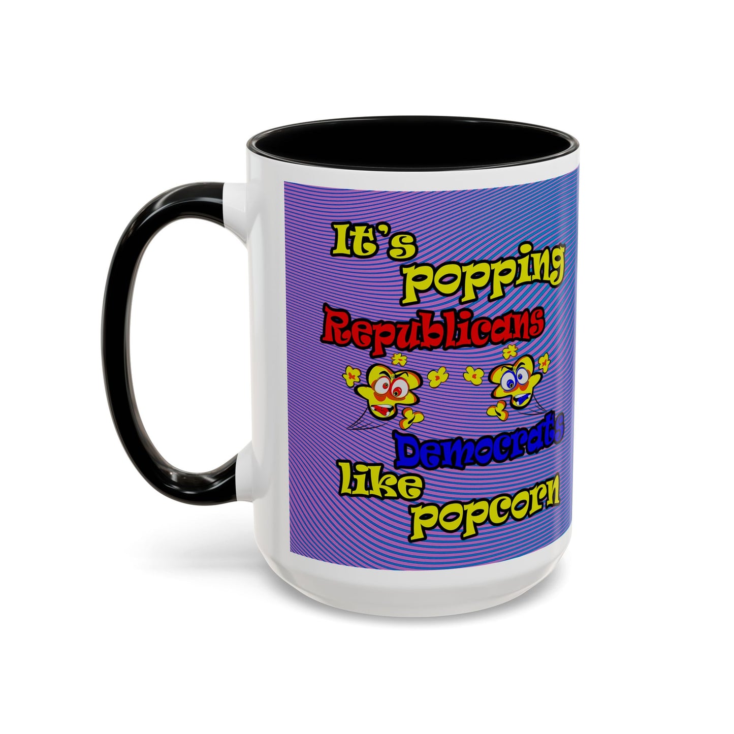 popping like popcorn - Accent Mug (light blue-purple wave)