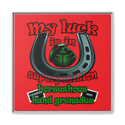 my luck - framed canvas art (red)