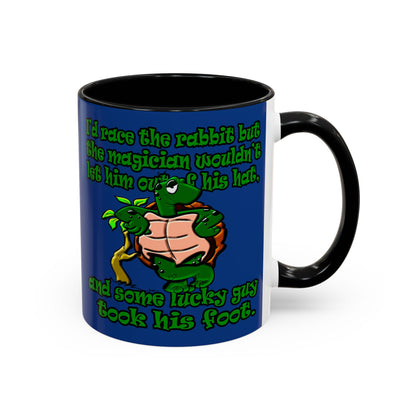 turtle race - Accent Mug (dark blue)