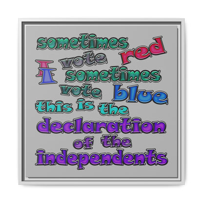 declaration of the independents - framed canvas art (light grey)