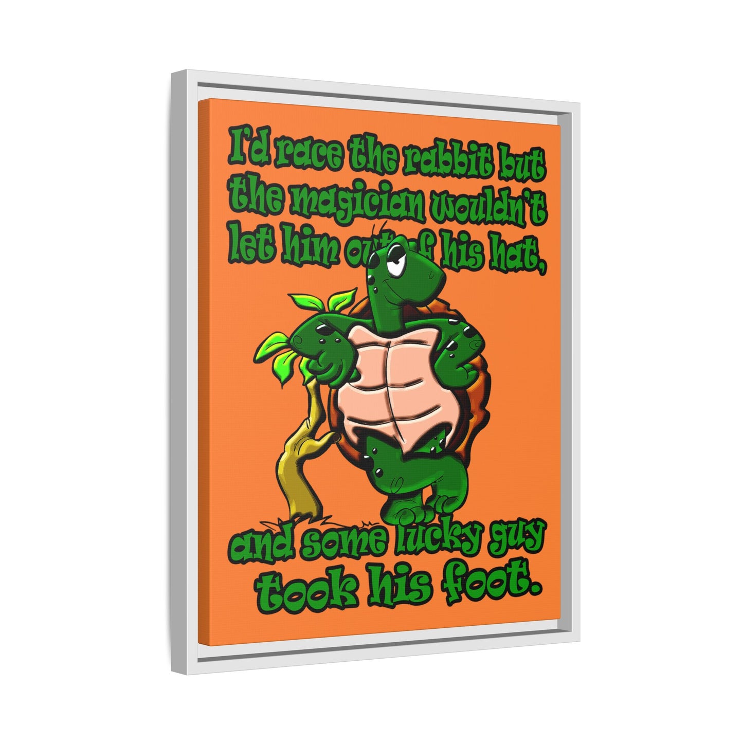 turtle race - framed canvas art (crusta)