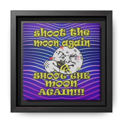 shoot the moon again - framed canvas art (purple wave)